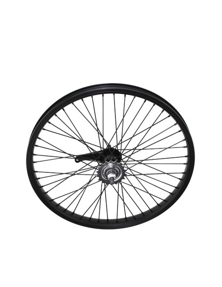 20 x 1.75 Alloy Coaster Wheel 48 Spoke 14gBlack 3/8 Axle Single Wall Black.